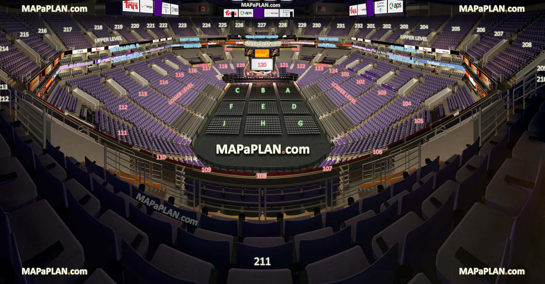 Talking Stick Resort Arena Interactive Seating Chart