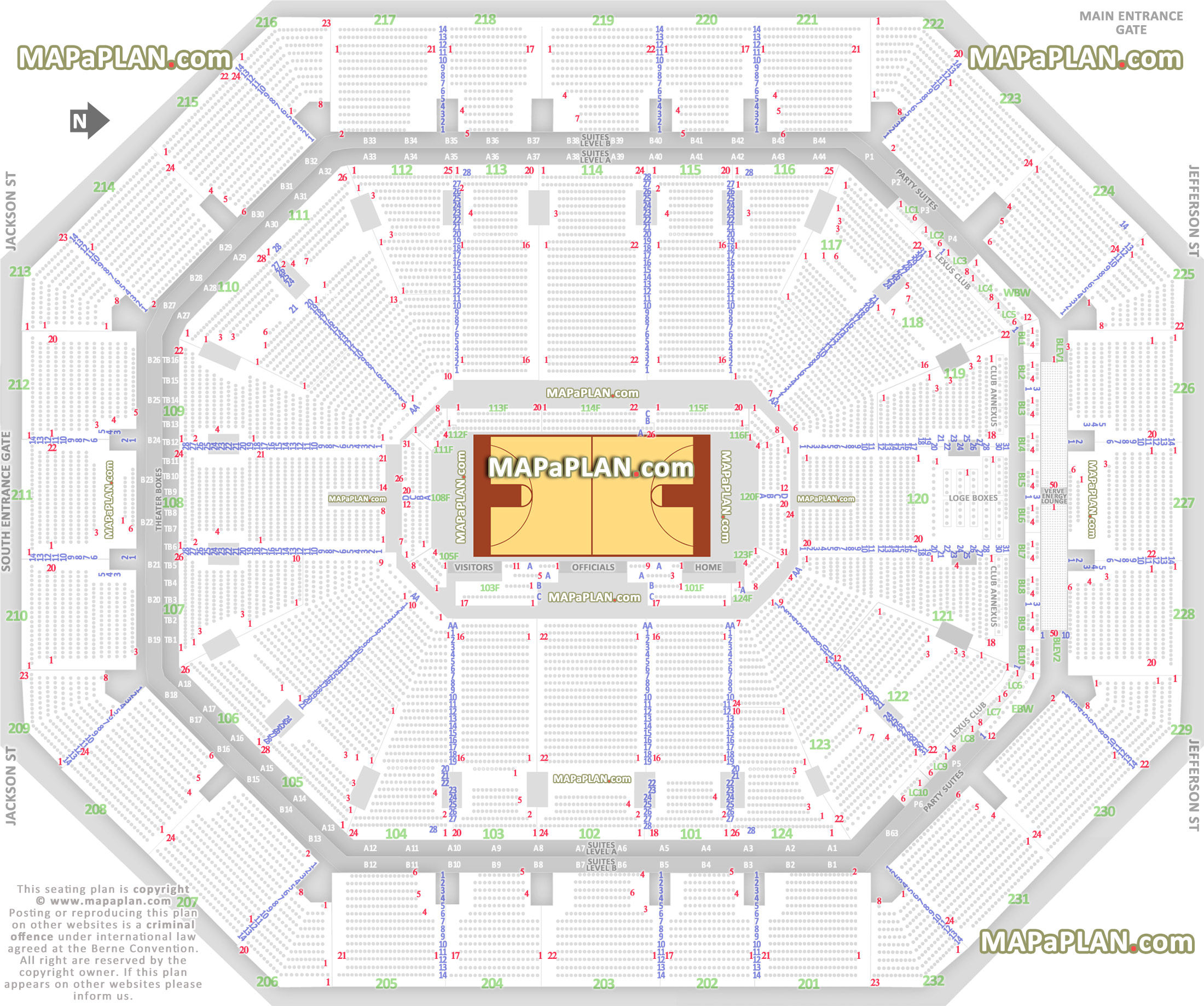 suns nba game stadium individual find my seat locator how seats rows numbered loge boxes annexus lexus club private party suites Phoenix Footprint Center Arena seating chart