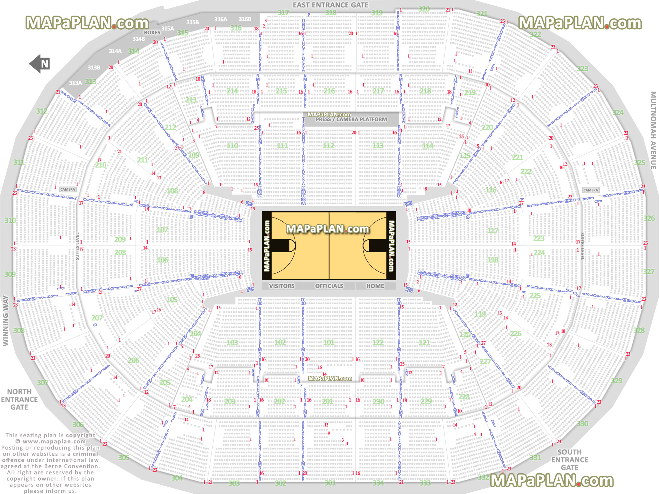 Portland Trail Blazers Moda Center Seating Chart