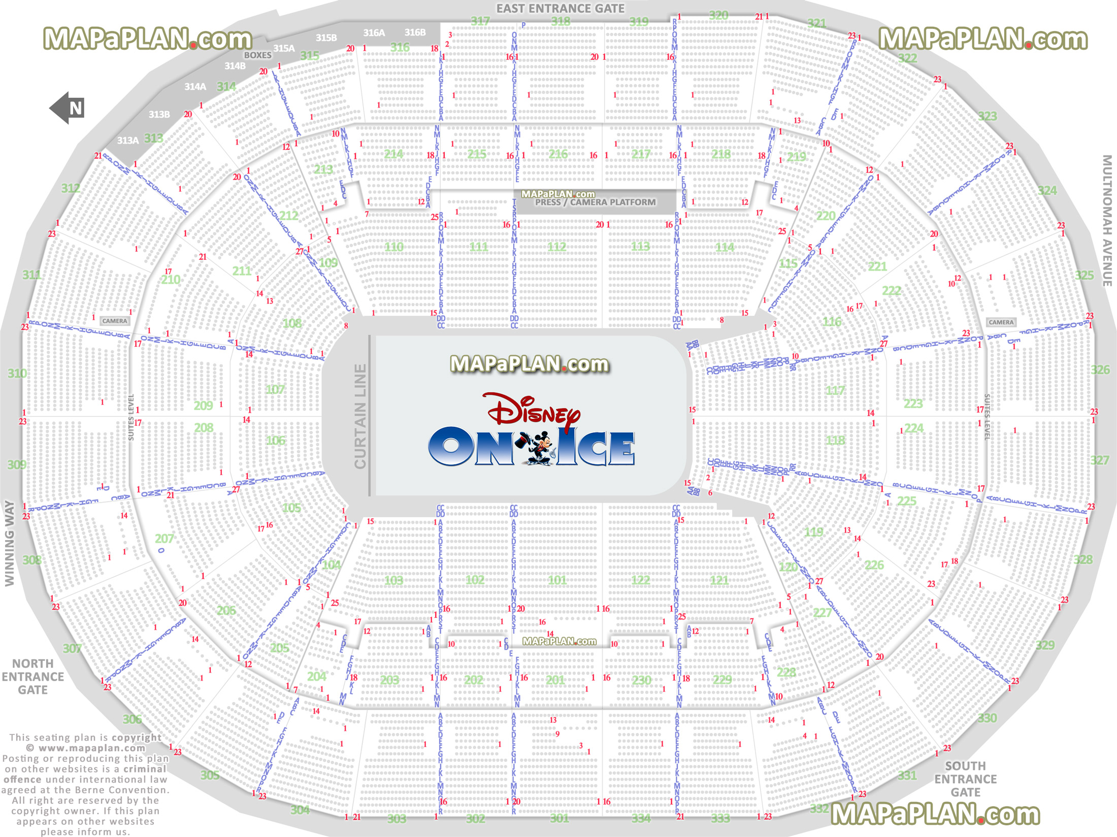 disney ice live printable virtual information guide full exact row letters numbers plan row aa bb cc dd ee a b c d e f g h j k l m n o p r s t Portland Moda Center seating chart