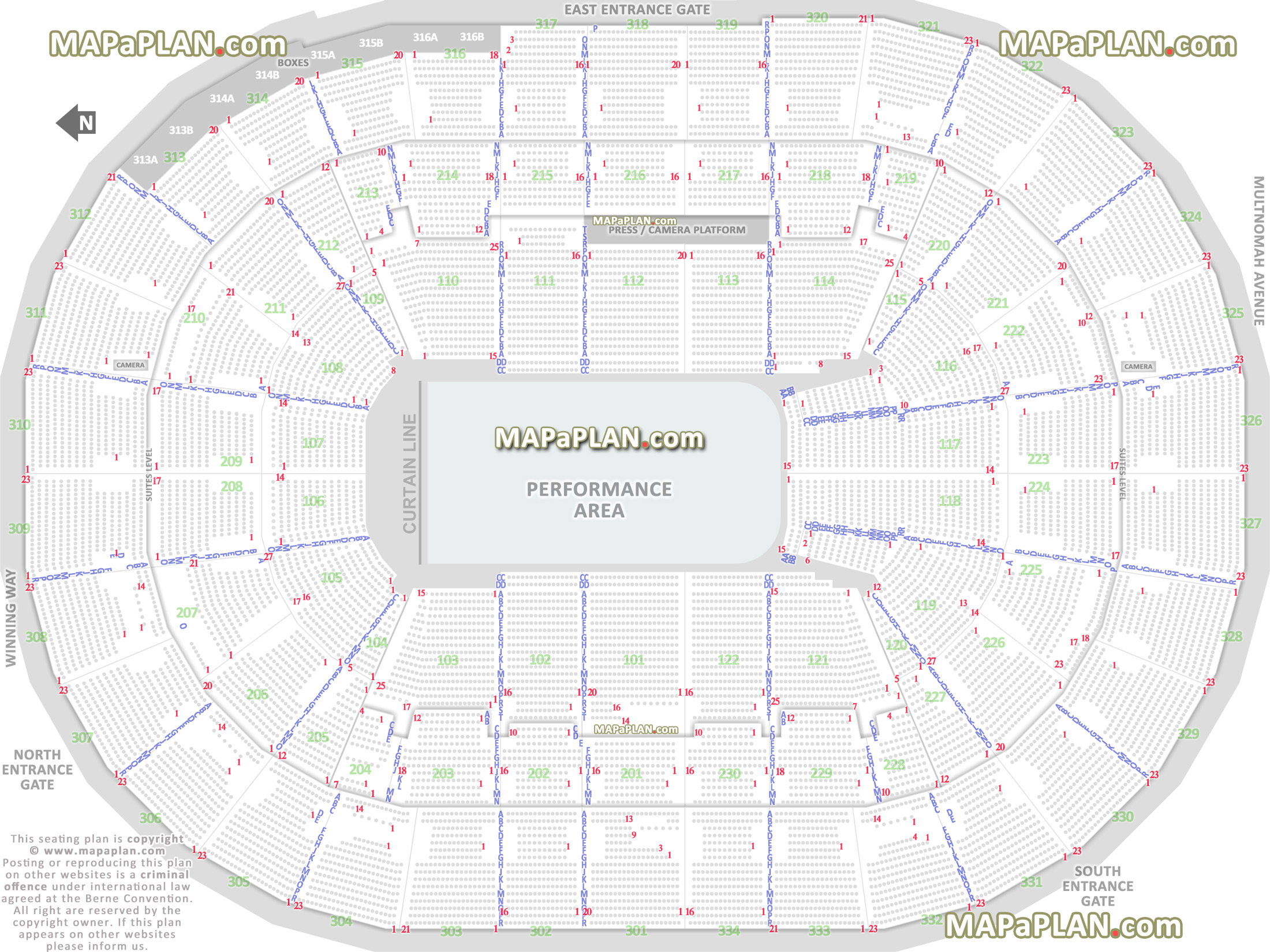 Moda Center (Rose Garden Arena) - Performance area for shows ...