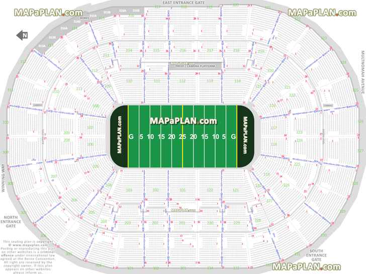 thunder afl arena football league meilleure vue obstruée partielle recherche de sièges sections détaillées précises de l'outil de données de localisation de numérotation des allées 101 103 106 107 110 114 116 119 121 203 Tableau des sièges du centre Moda de Portland