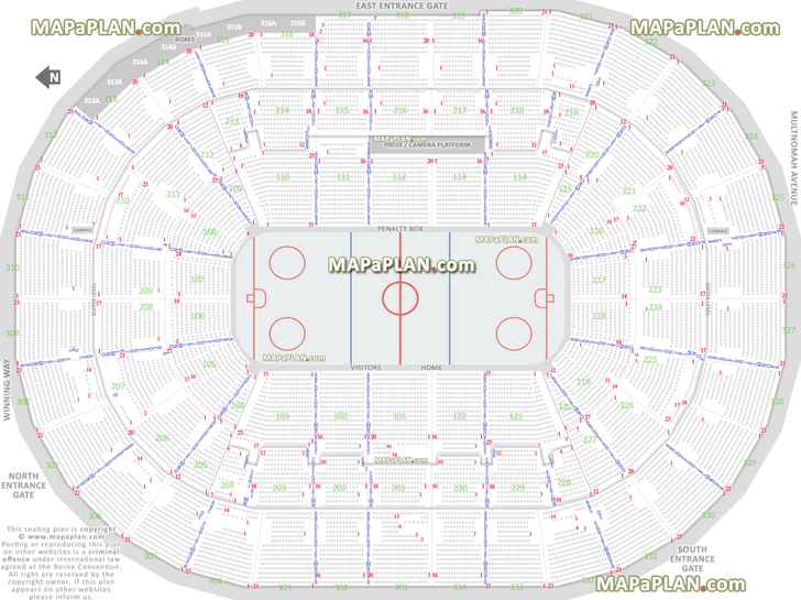 winterhawks ice hockey rink rose quarter oregon how many seats row section map penalty box home bench visitors double attack shoot twice zone glass rinkside Portland Moda Center seating chart