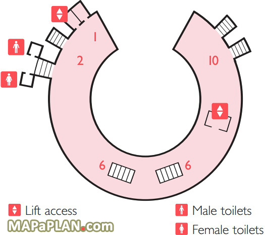 top floor gallery standing level lift access map Royal Albert Hall seating plan