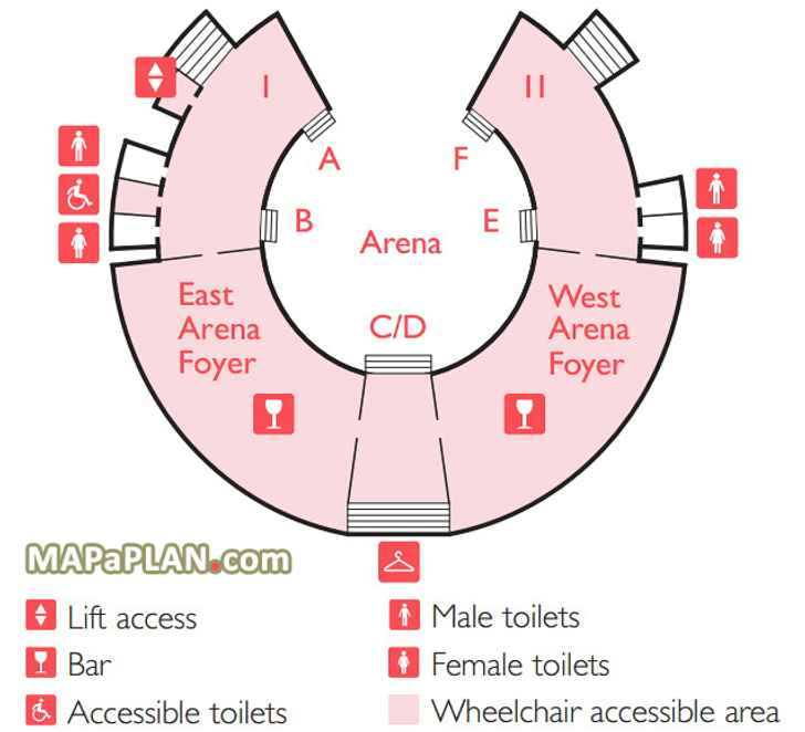 arena foyers basement level wheelchair access map Royal Albert Hall seating plan