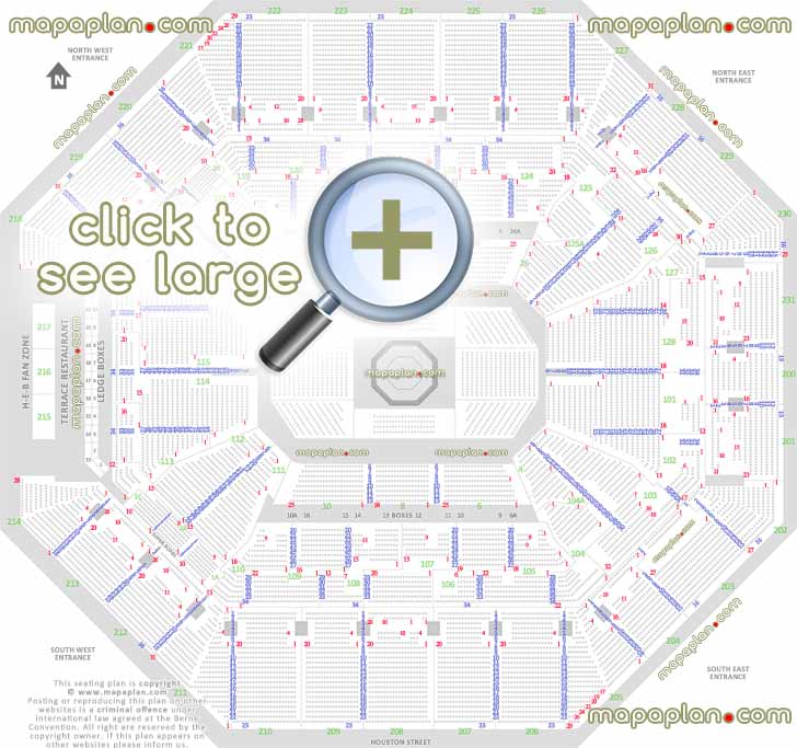 ufc mma fights san antonio tx united states detailed seating capacity arrangement arena row numbers layout west east south north entrance San Antonio Frost Bank Center seating chart