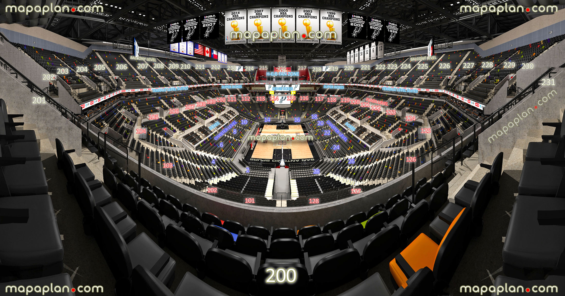 view section 200 row 5 seat 8 spurs silver stars basketball best seat selection information guide virtual interactive image map balcony level sections 200 201 202 203 204 205 206 207 208 209 210 211 212 213 214 215 216 217 218 219 220 221 222 223 224 225 226 227 228 229 230 231 San Antonio Frost Bank Center seating chart
