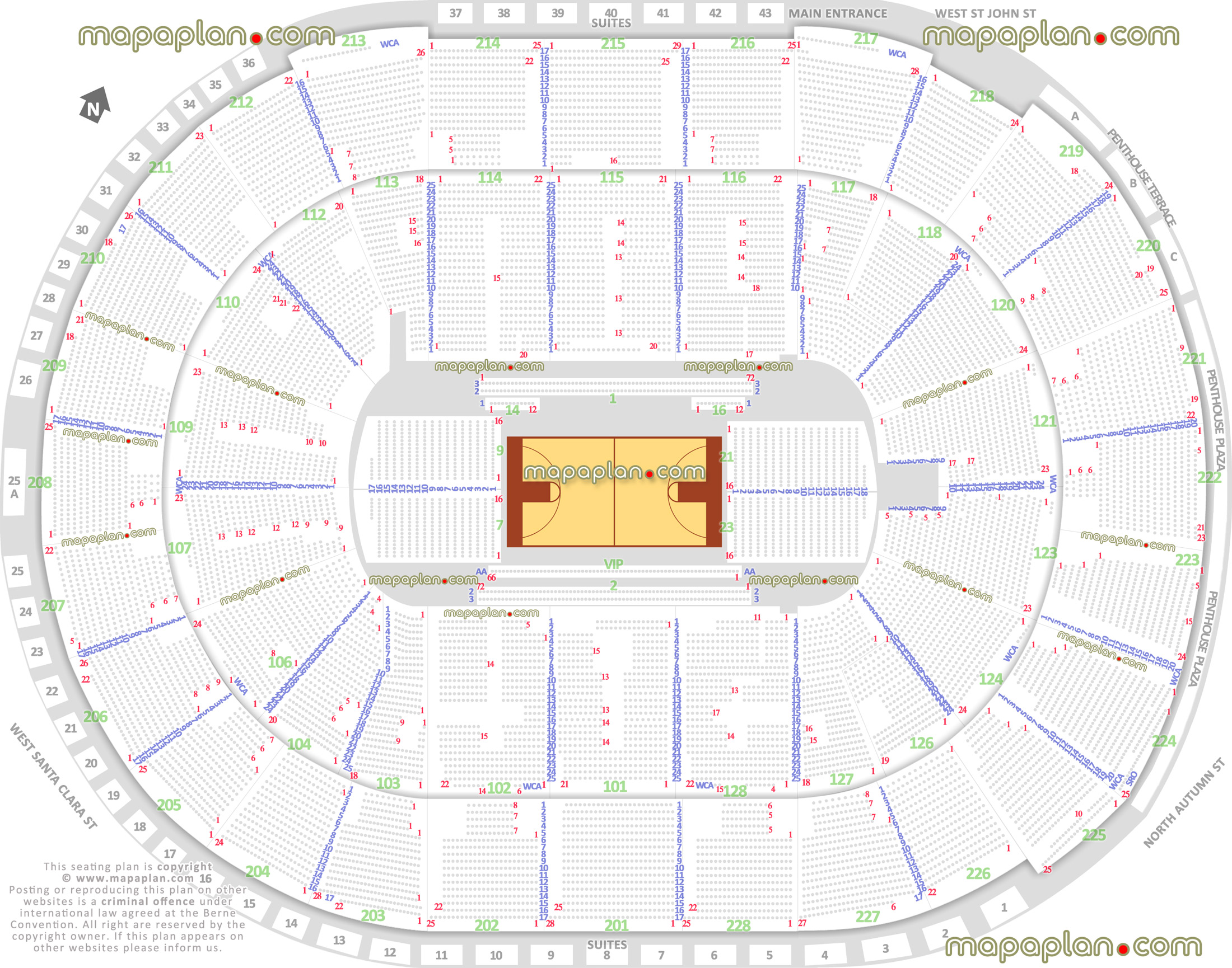 Sap Center Seating Chart Rows