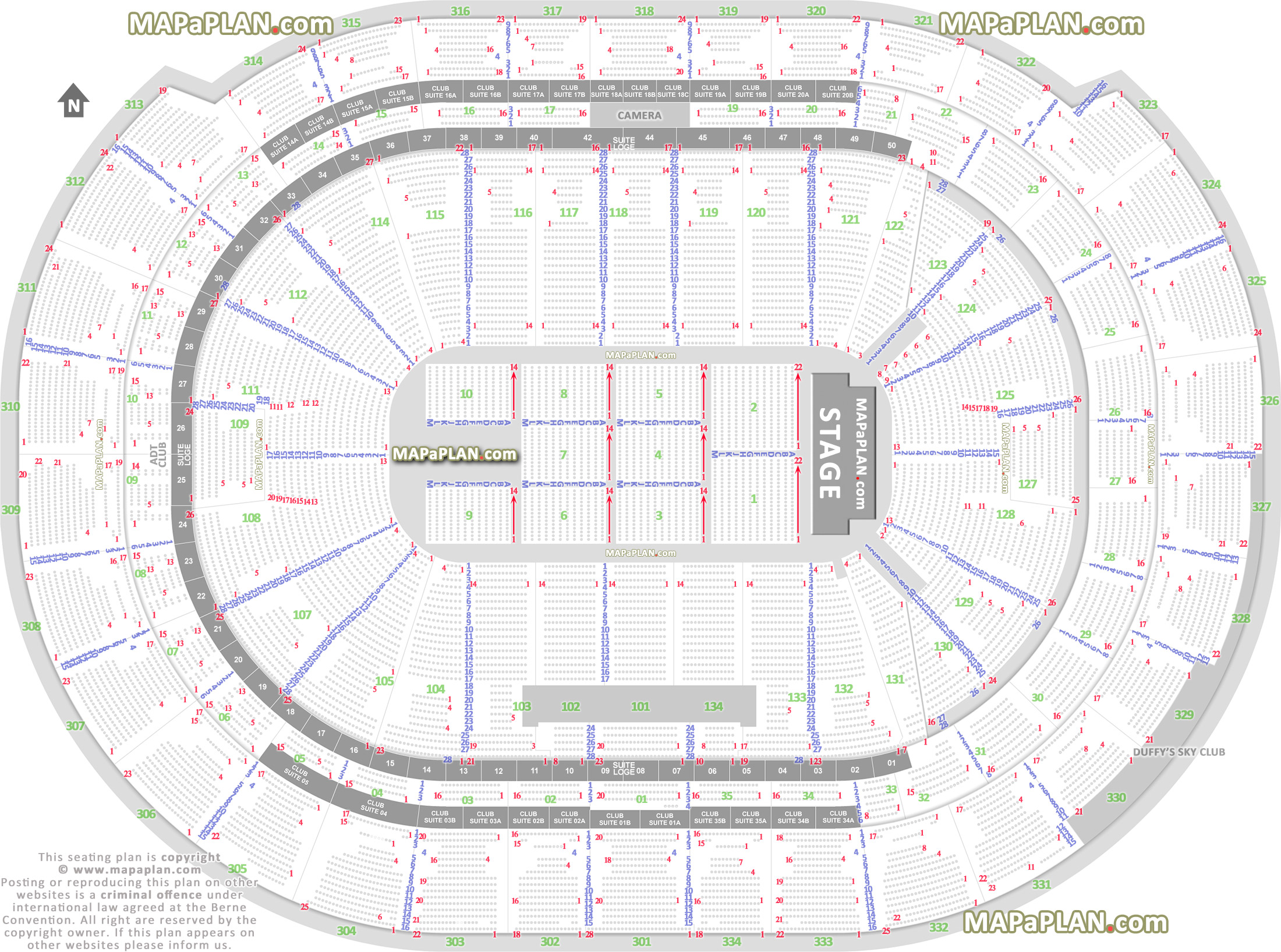BB&T Center Detailed seat & row numbers end stage