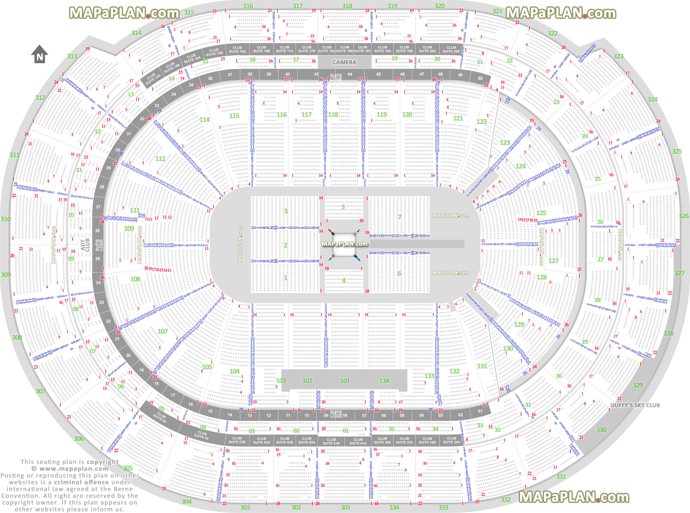 wwe raw smackdown live wrestling boxing match events 360 ring configuration row numbers good bad side seats Sunrise FLA Live Arena seating chart