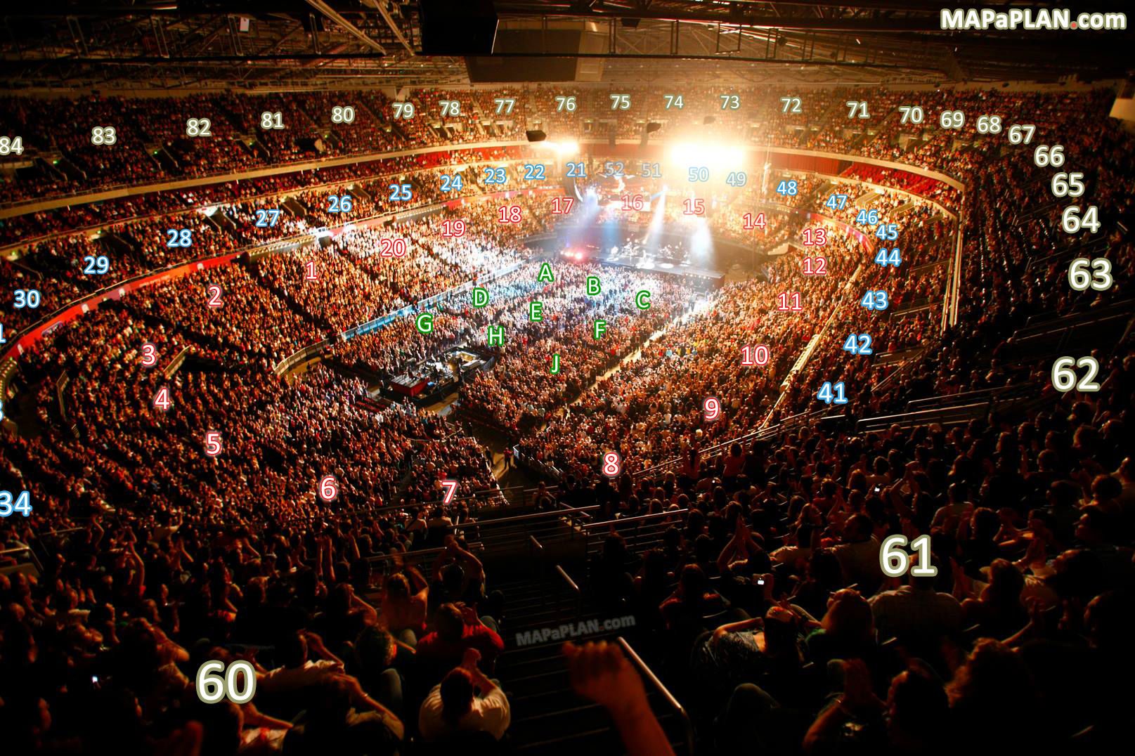 View from Section 60 Row K Seat 188 Virtual interactive inside best seats 3d tour Sydney Qudos Bank Arena seating chart