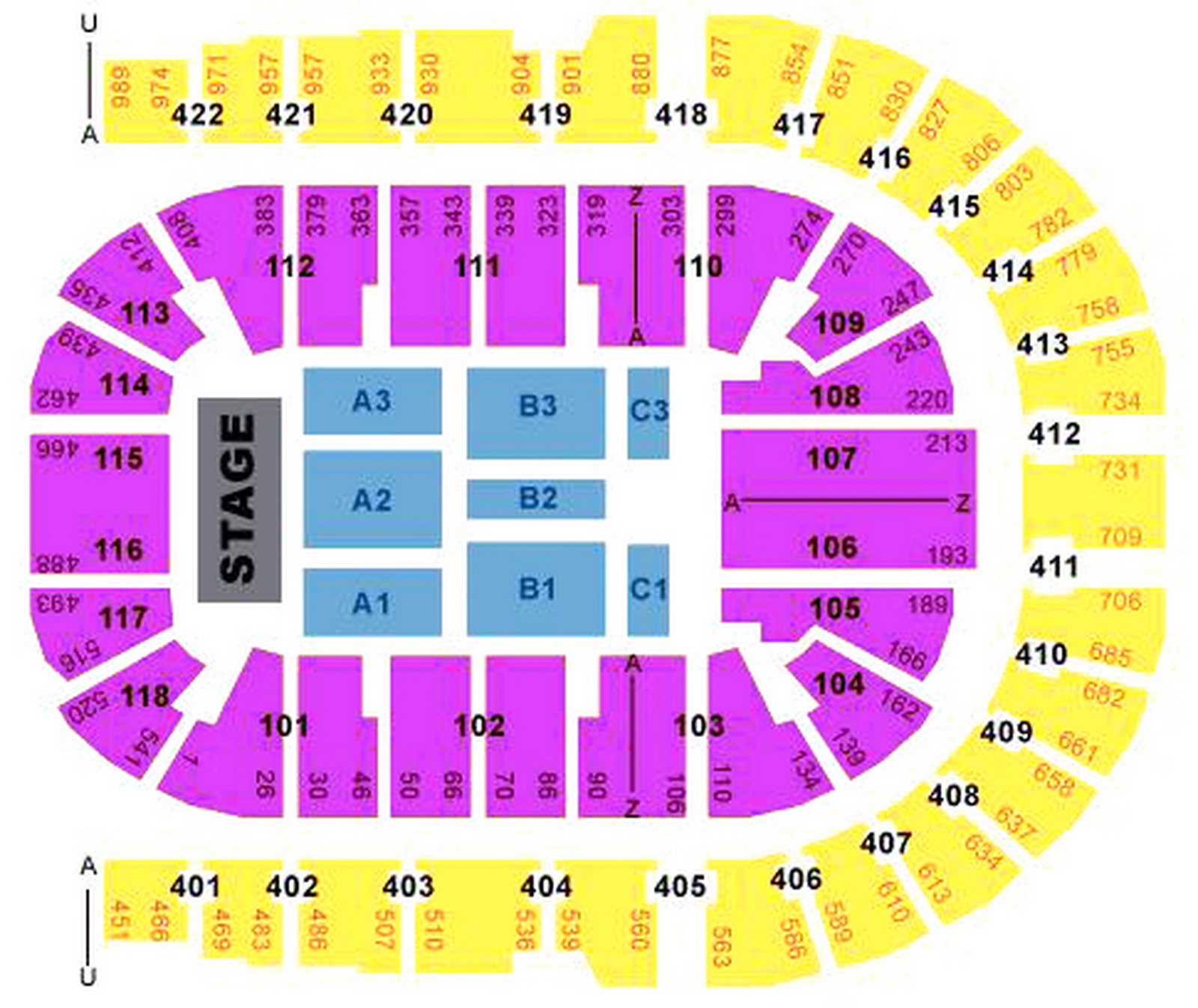 O2 Arena Detailed Seating Chart
