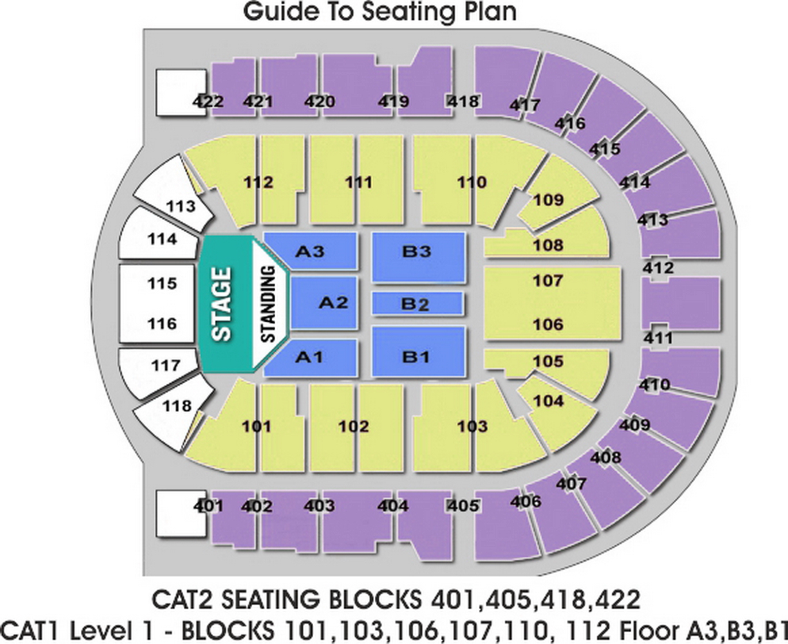 The O2 Arena London seating plan Standing block