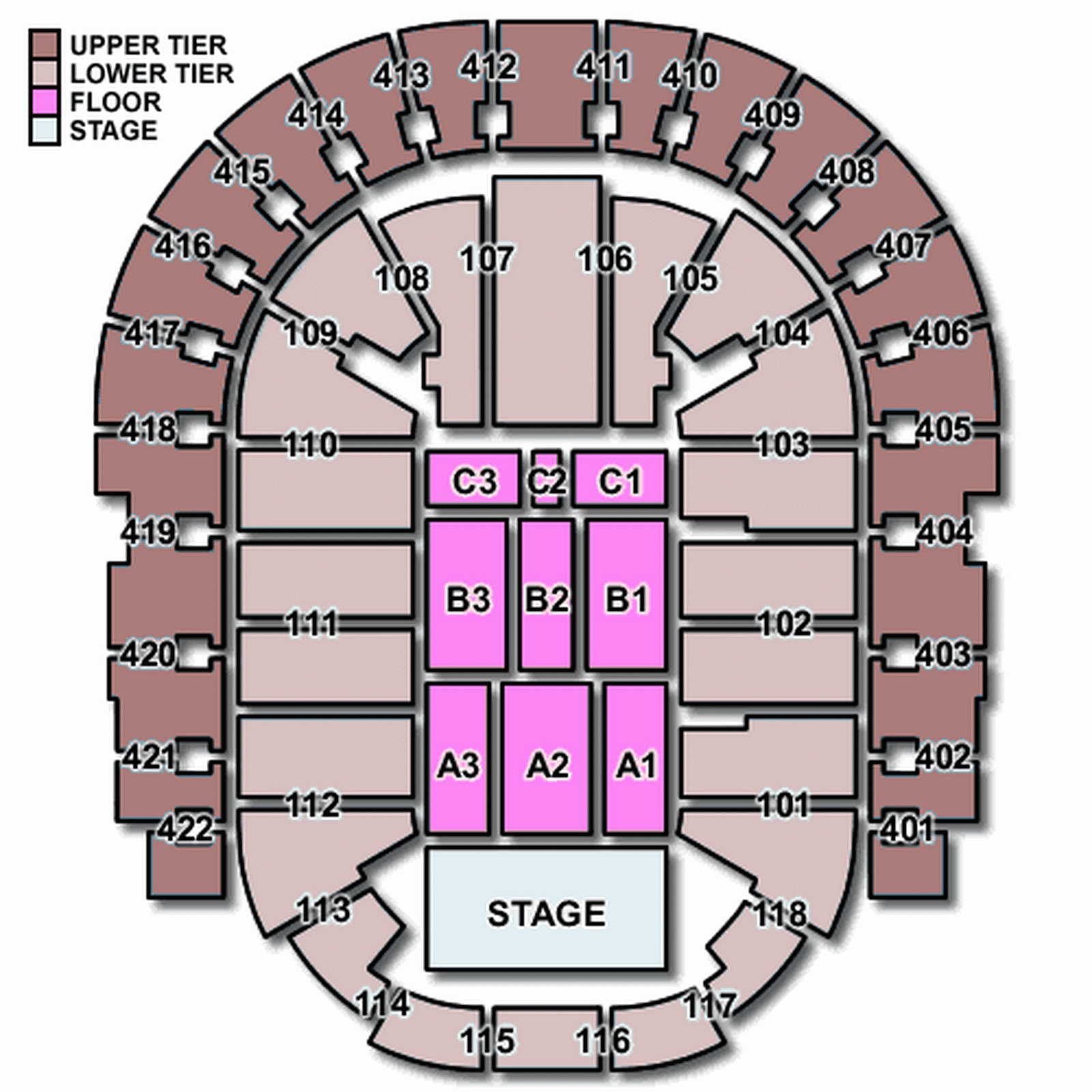 O2 Arena London seating plan Detailed seat numbers