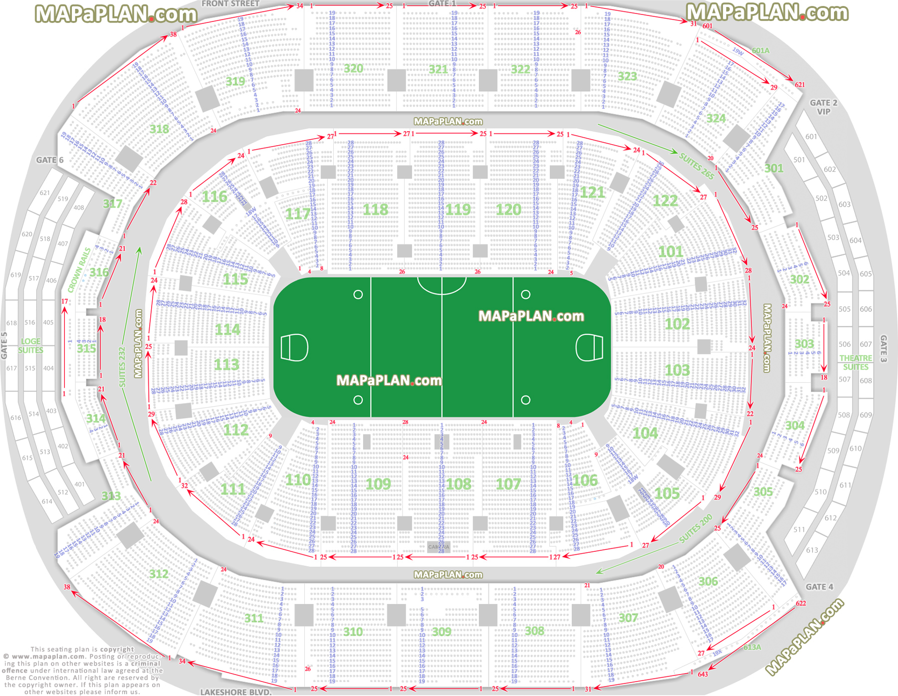 Toronto Air Canada Centre Seat Row Numbers Detailed Seating Chart Mapaplan Com