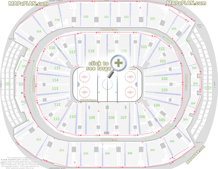 Toronto Air Canada Centre seat & row numbers detailed ...