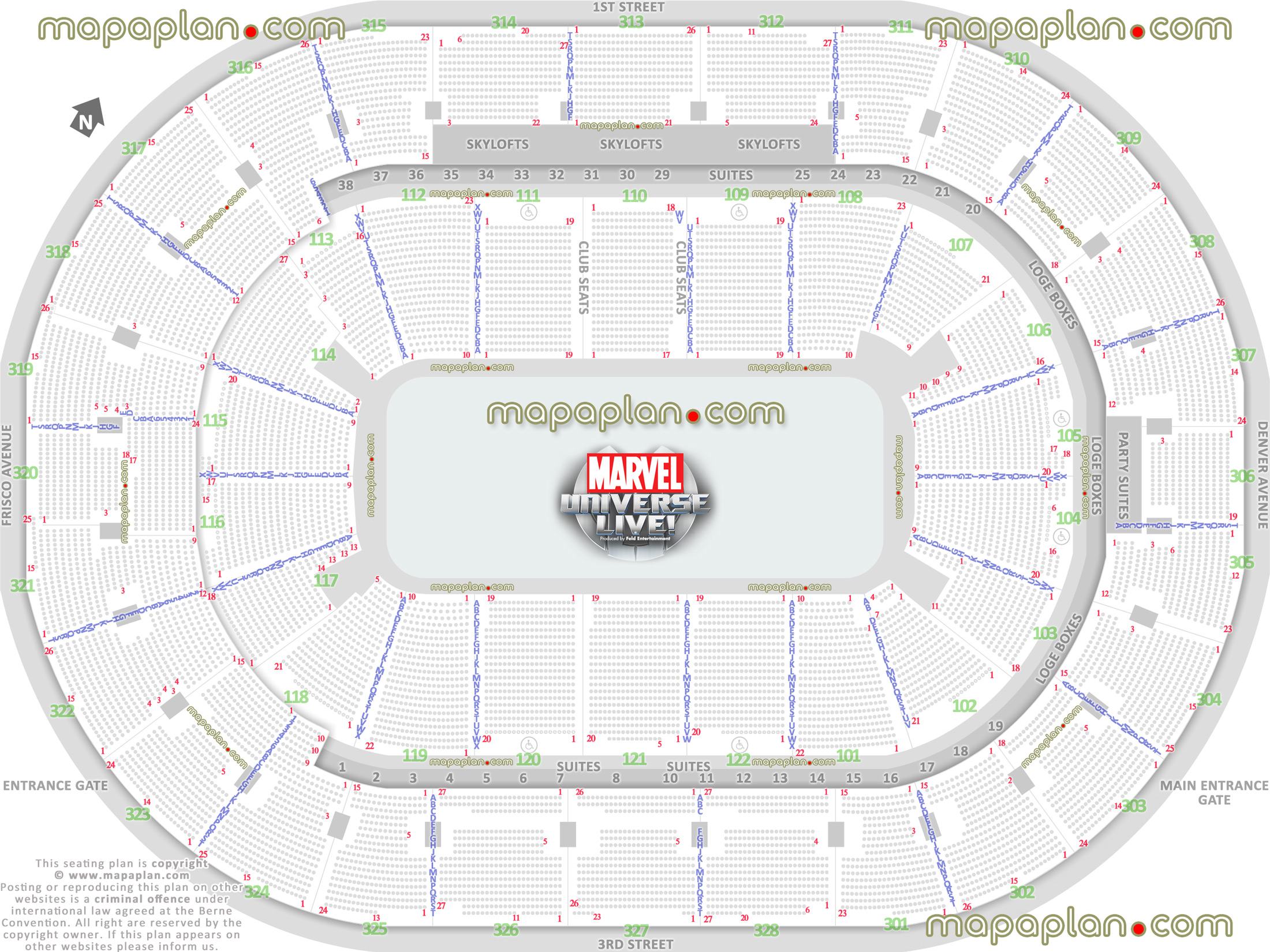 Marvel Universe Live Seating Chart