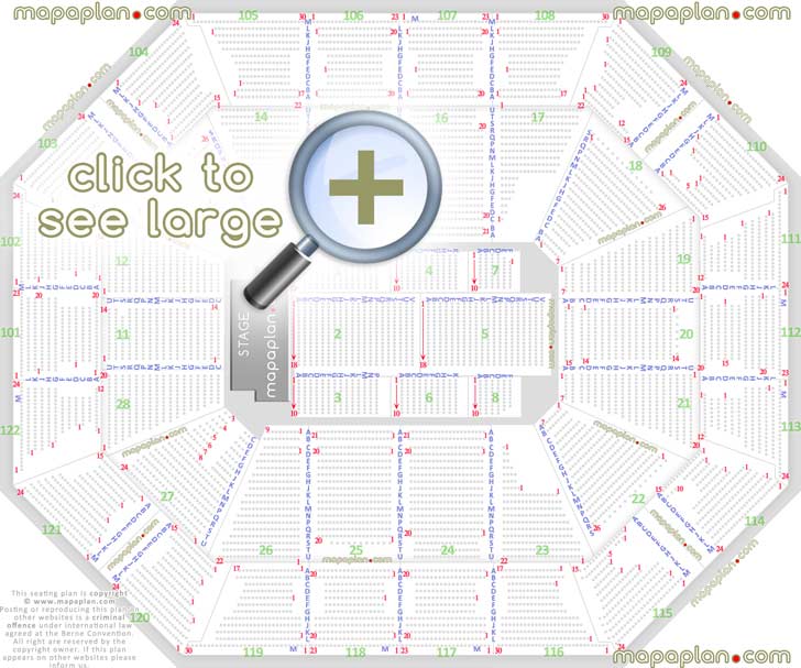Mohegan Sun Arena seat & row numbers detailed seating chart ...