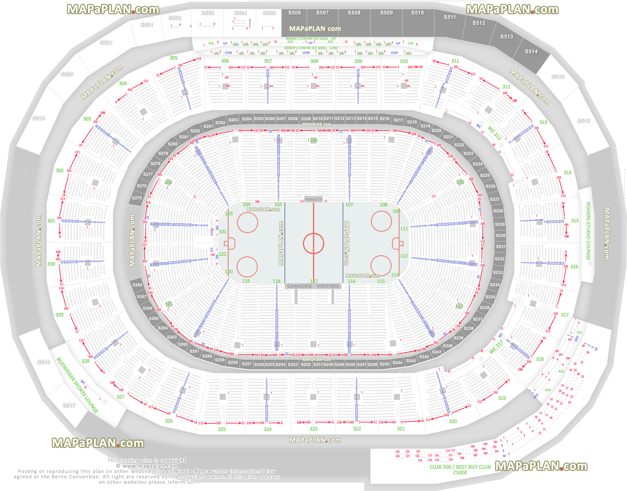 Rogers Arena Seating Chart For Canucks Games