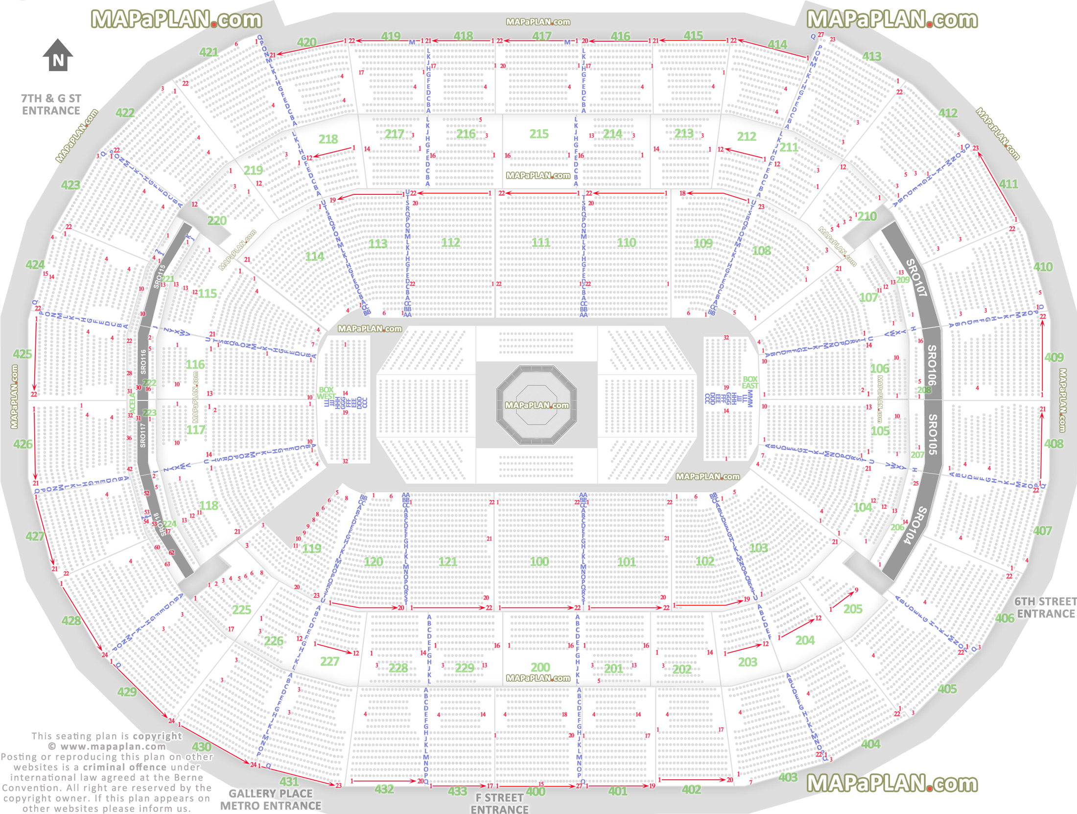 ufc Capital One Arena Center washington dc mma fights fully seated chart viewer box e east w west Washington DC Capital One Arena Center seating chart
