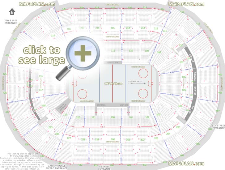 washington capitals nhl hockey game rink diagram best seat finder chart precise aisle numbering location data Washington DC Verizon Center seating chart