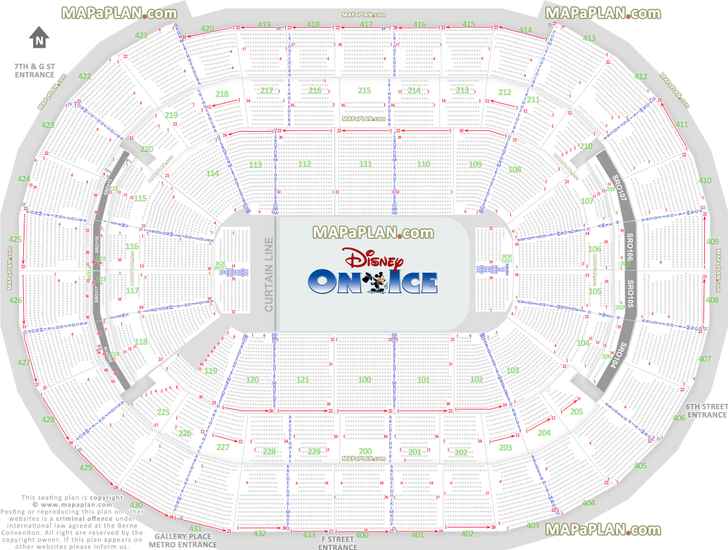 Washington DC Verizon Center seat numbers detailed seating