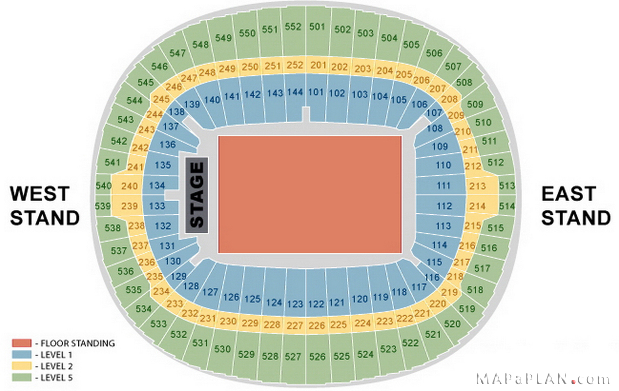 Wembley Stadium Seating Plan Detailed Layout