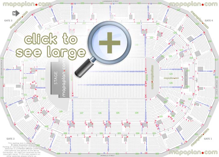 MTS Centre seat & row numbers detailed seating chart ...