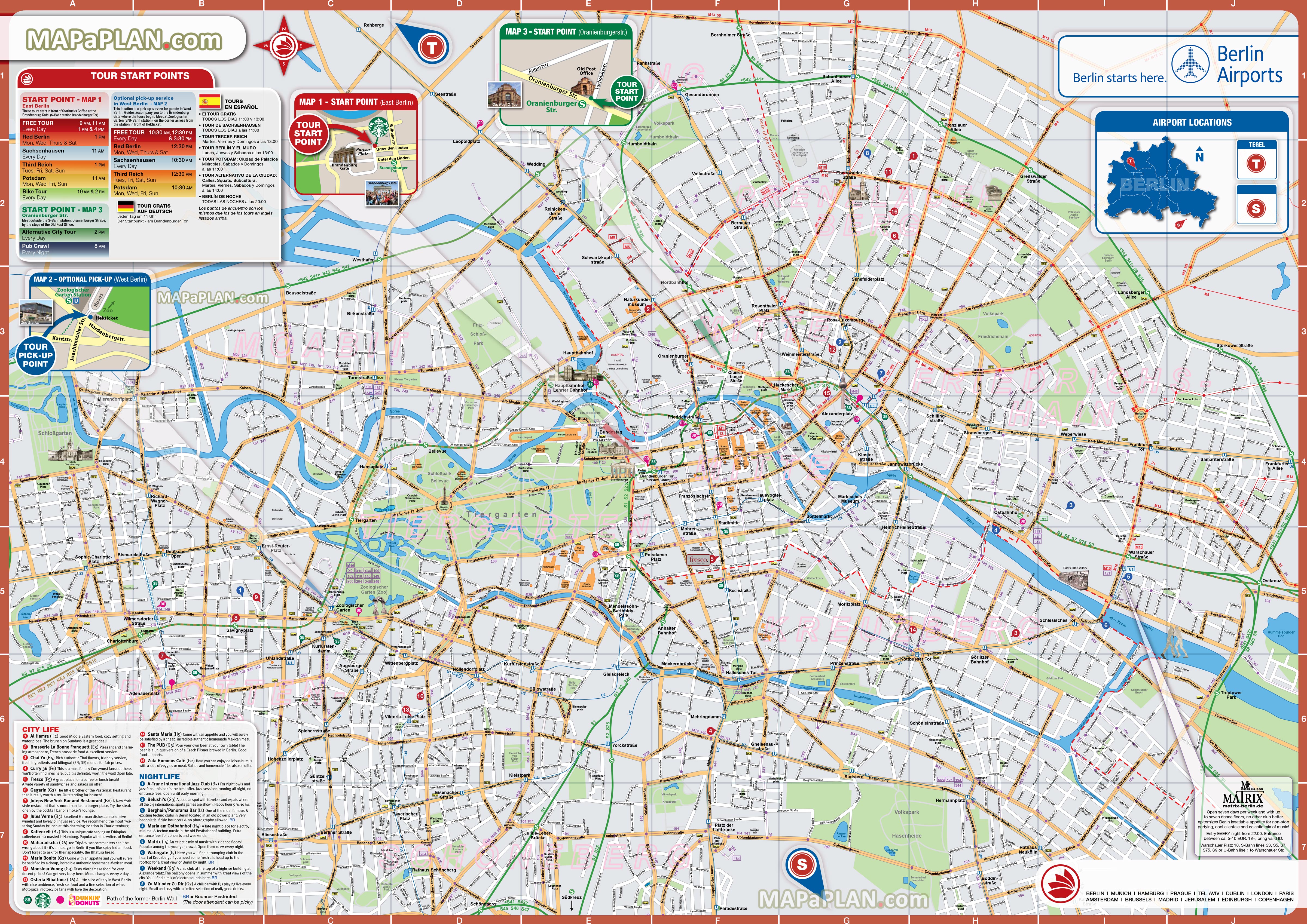 visitor information review favourite eateries good restaurants top nightlife interesting sites Berlin top tourist attractions map