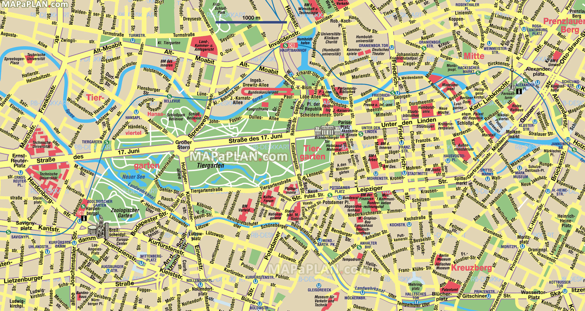 what to see where to go what to do main central pedestrian downtown area two days Berlin top tourist attractions map