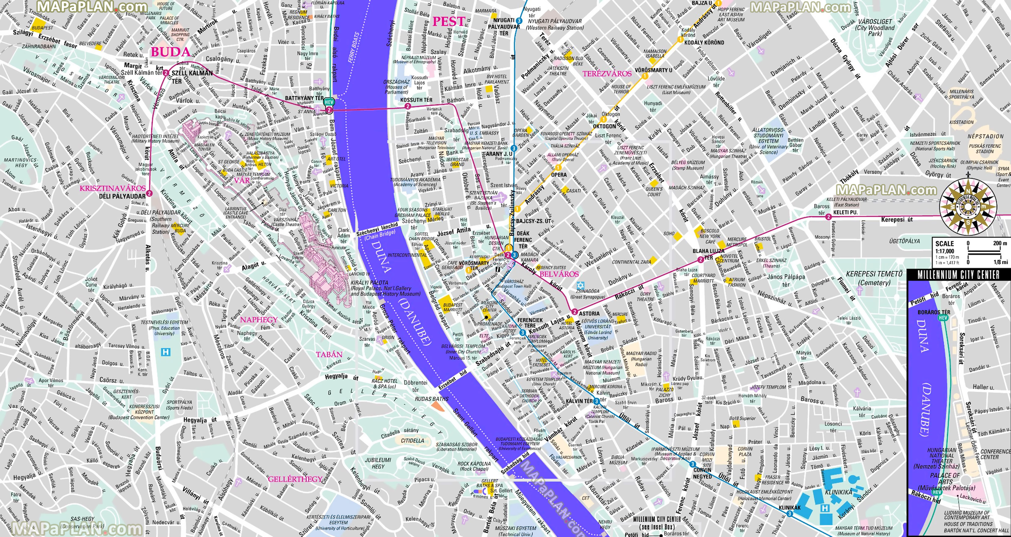 offline budapest térkép Budapest maps   Top tourist attractions   Free, printable city  offline budapest térkép