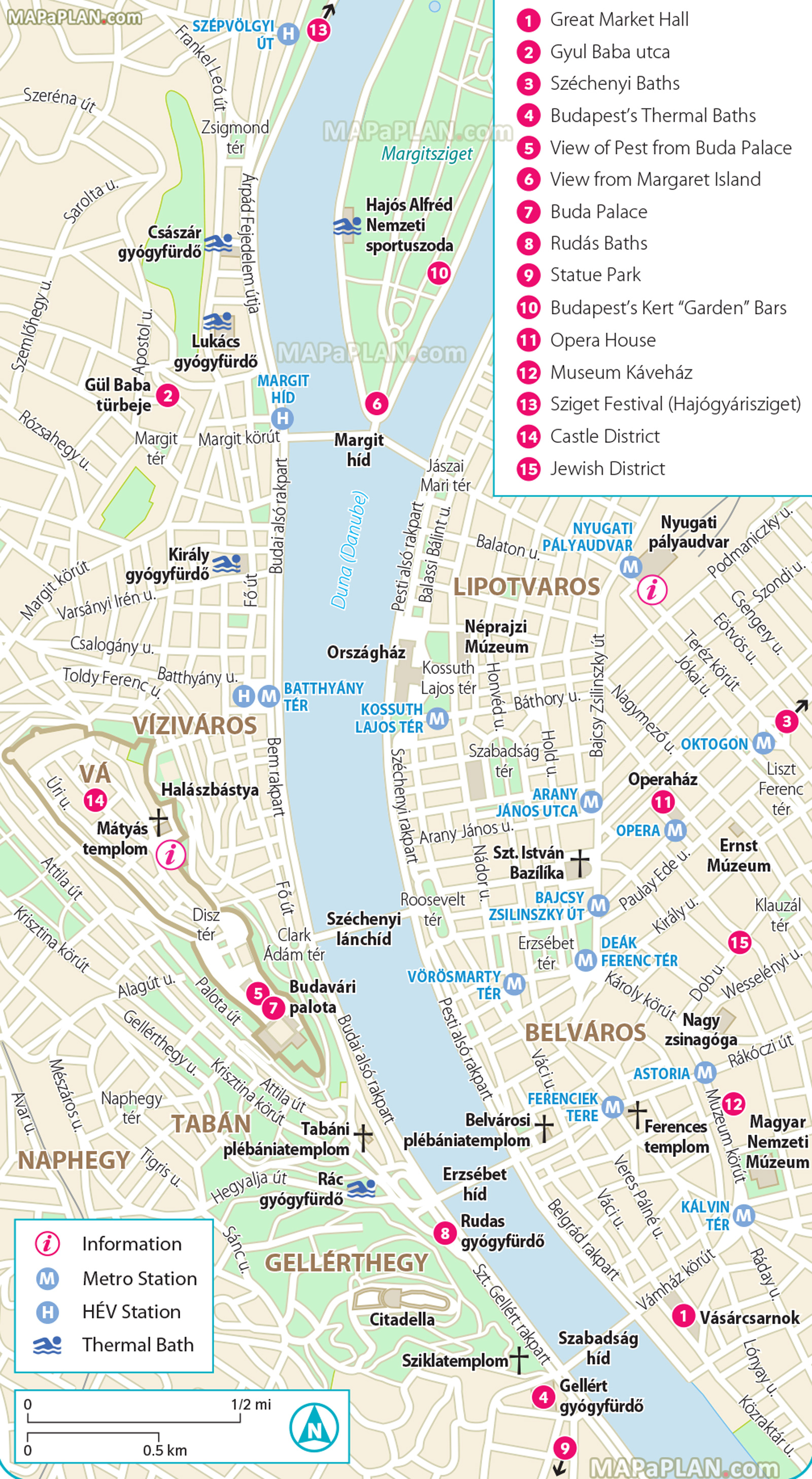 Budapest Map One Day Trip To Explore Top 15 Great Spots Major Sites Worth Visiting What To See Where To Go What To Do