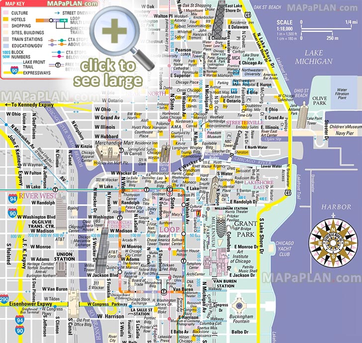 Chicago Maps Top Tourist Attractions Free Printable City