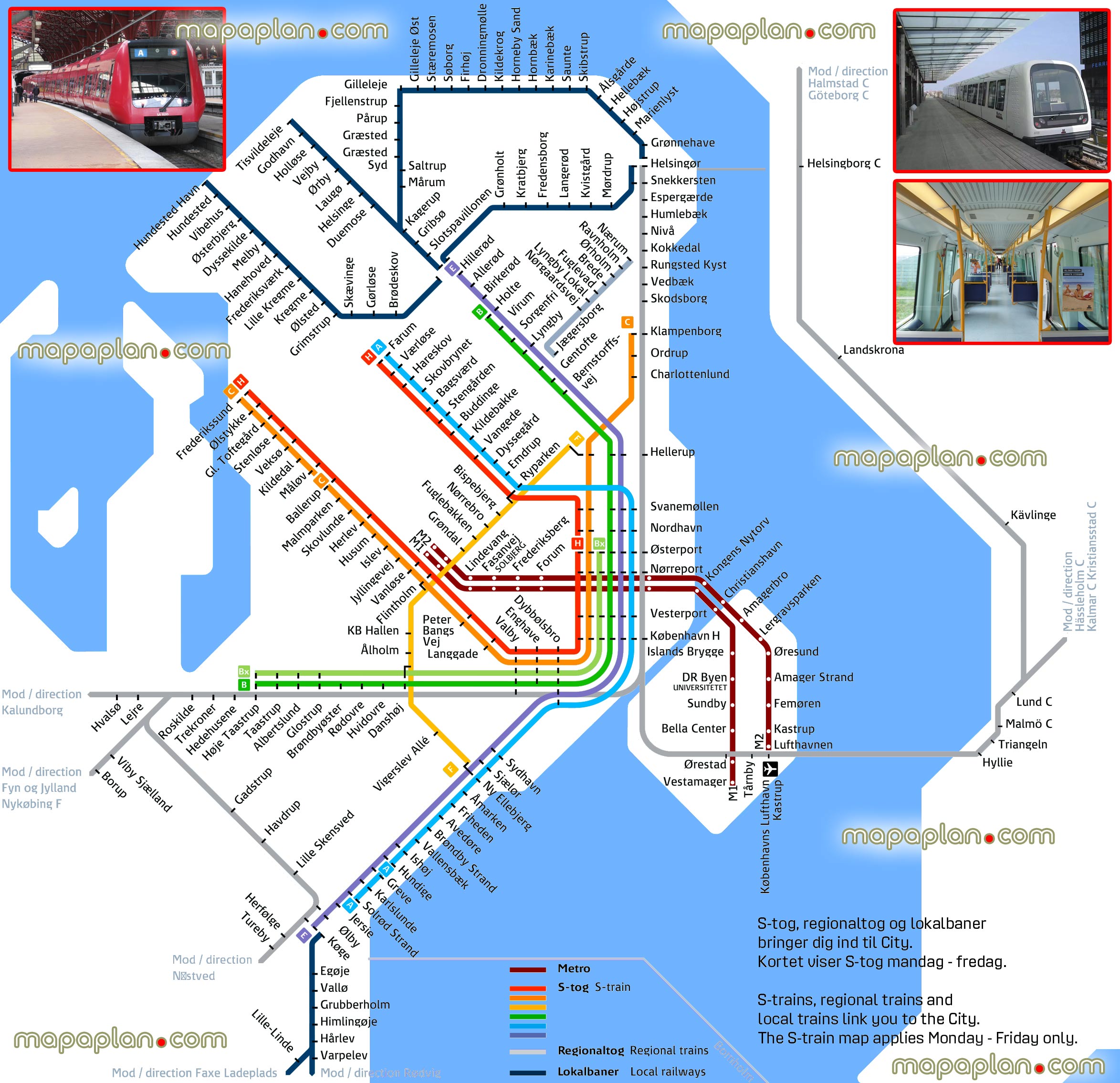 Copenhagen metro train s tog lines stations dsb public transport rail system transit zones diagram english updated network plan routes stops regional local railway airports Copenhagen Top tourist attractions map