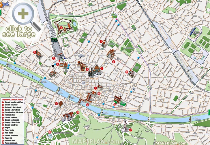 Florence Maps Top Tourist Attractions Free Printable City Street Map