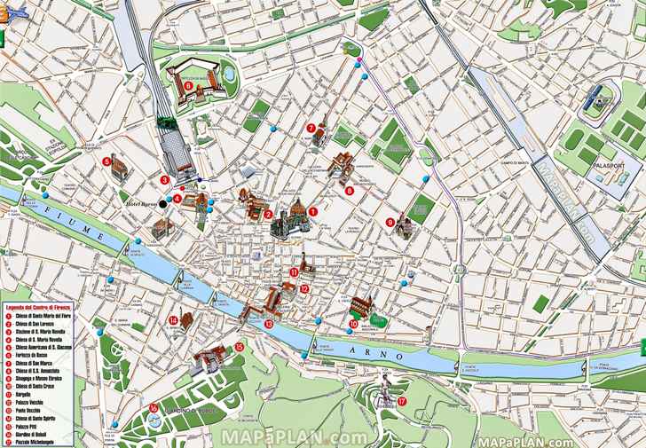 Florence Maps Top Tourist Attractions Free Printable City Street Map