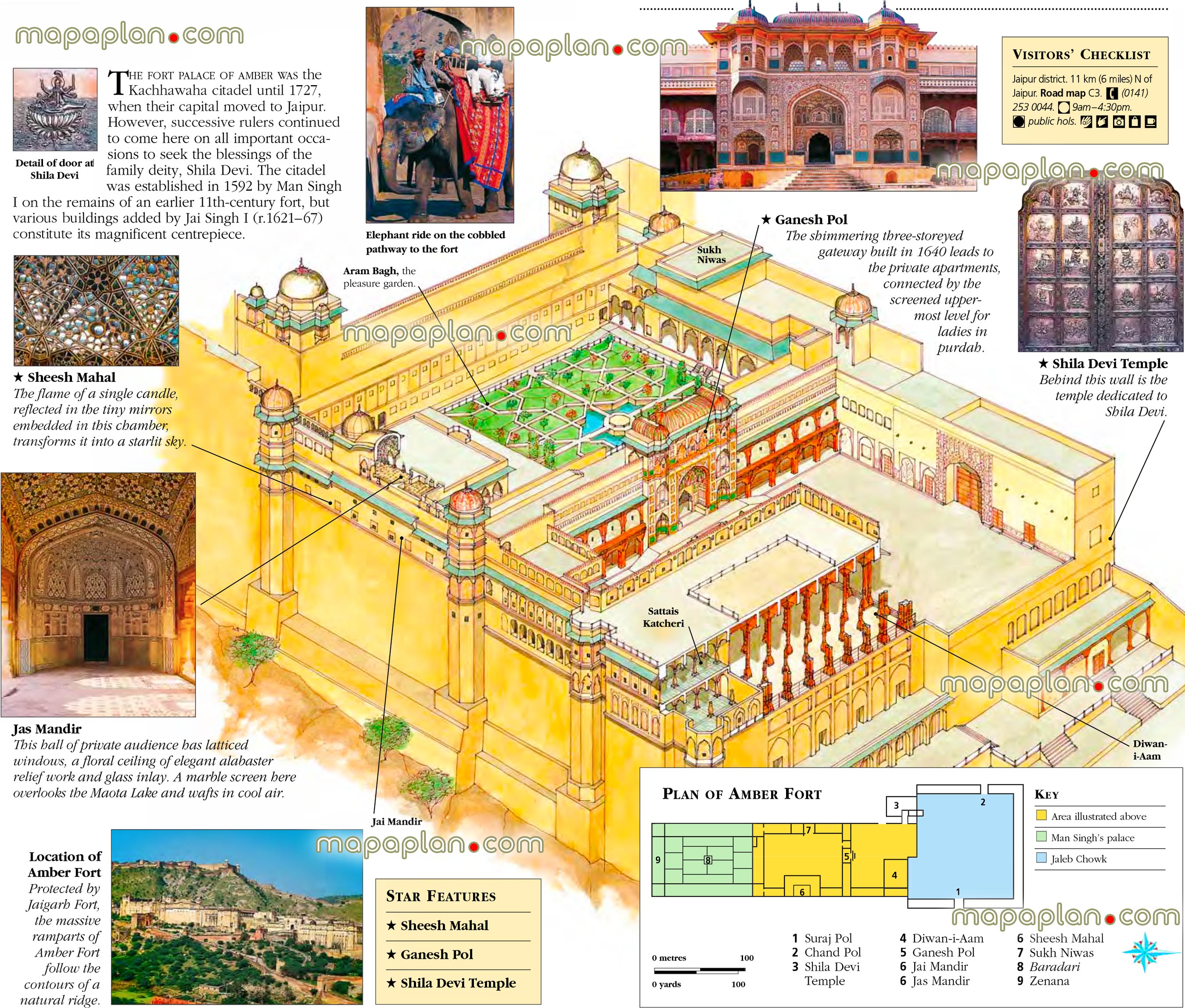 amber fort Jaipur region complete full hd plan free download interactive amer fort visitors guide central area tourist information offline downloadable virtual interactive hd plan overview trip highlightss Jaipur Top tourist attractions map