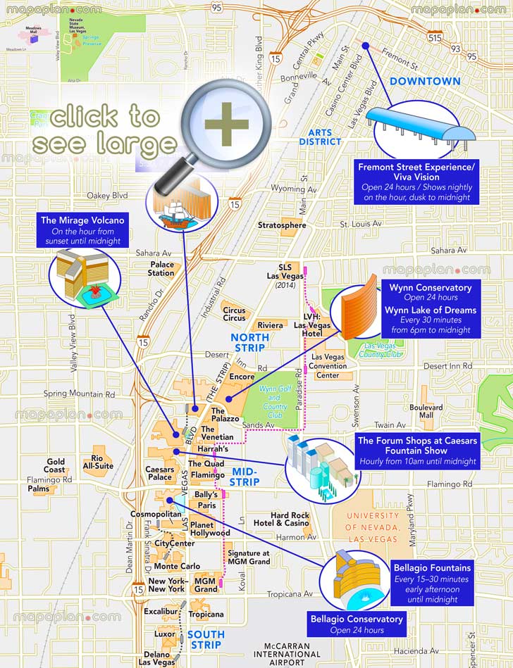 Las Vegas Maps Top Tourist Attractions Free Printable City