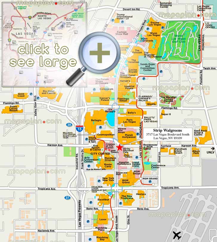 Las Vegas Maps Top Tourist Attractions Free Printable City