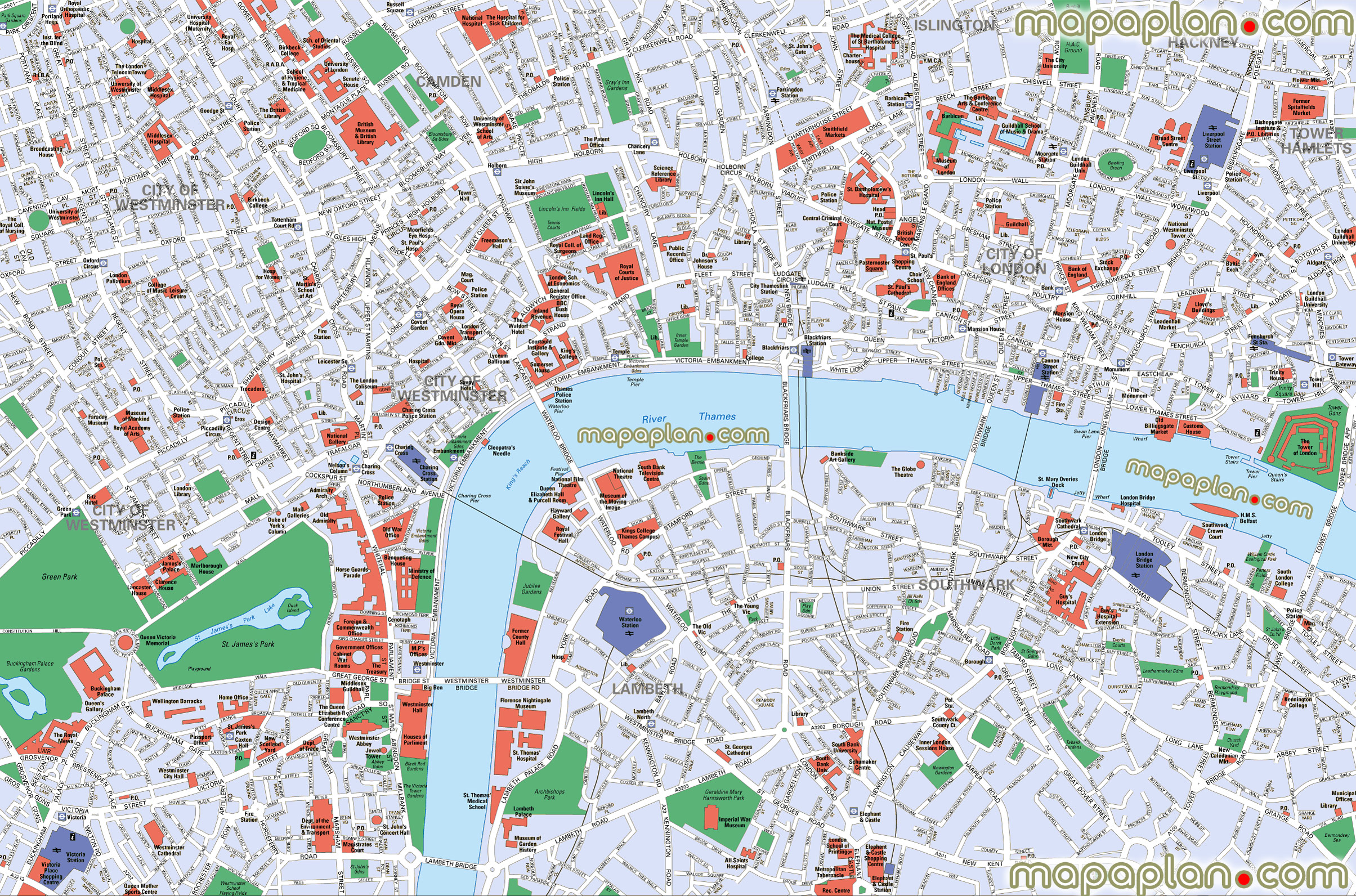 London Top Tourist Attractions Map Downtown Guide Map Of Main 10248