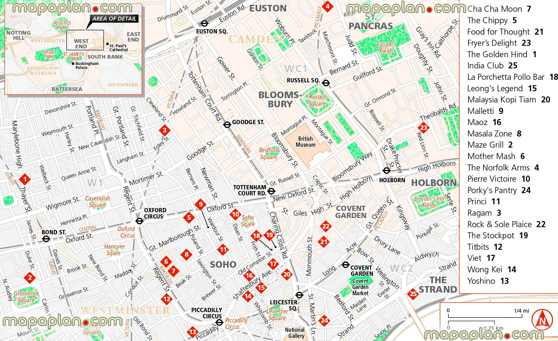 west end restaurants dining optionss London Top tourist attractions map