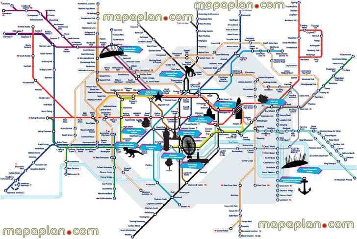 tube tourist spots points interest overlay greenwich national history museum London zoos London Top tourist attractions map