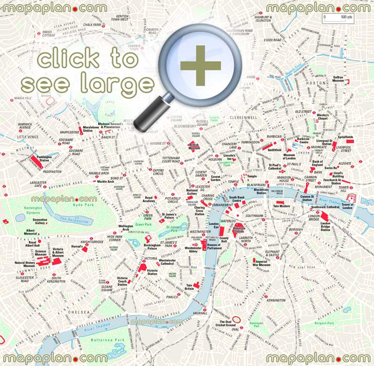 London Maps Top Tourist Attractions Free Printable City