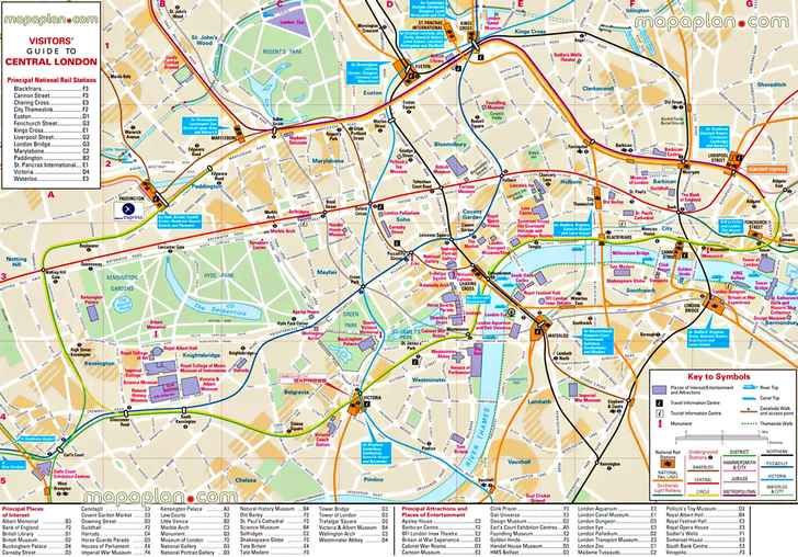 tourist tube stations overlay guide list attractions places visit official tourist visitors information centre at st pauls cathedrals London Top tourist attractions map