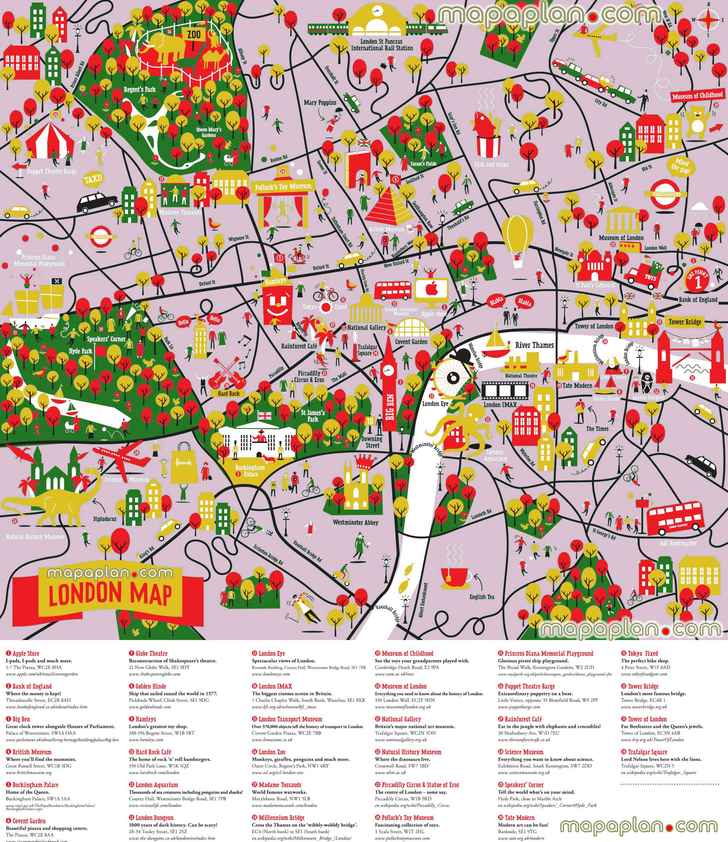 colourful great family things do kidss London Top tourist attractions map