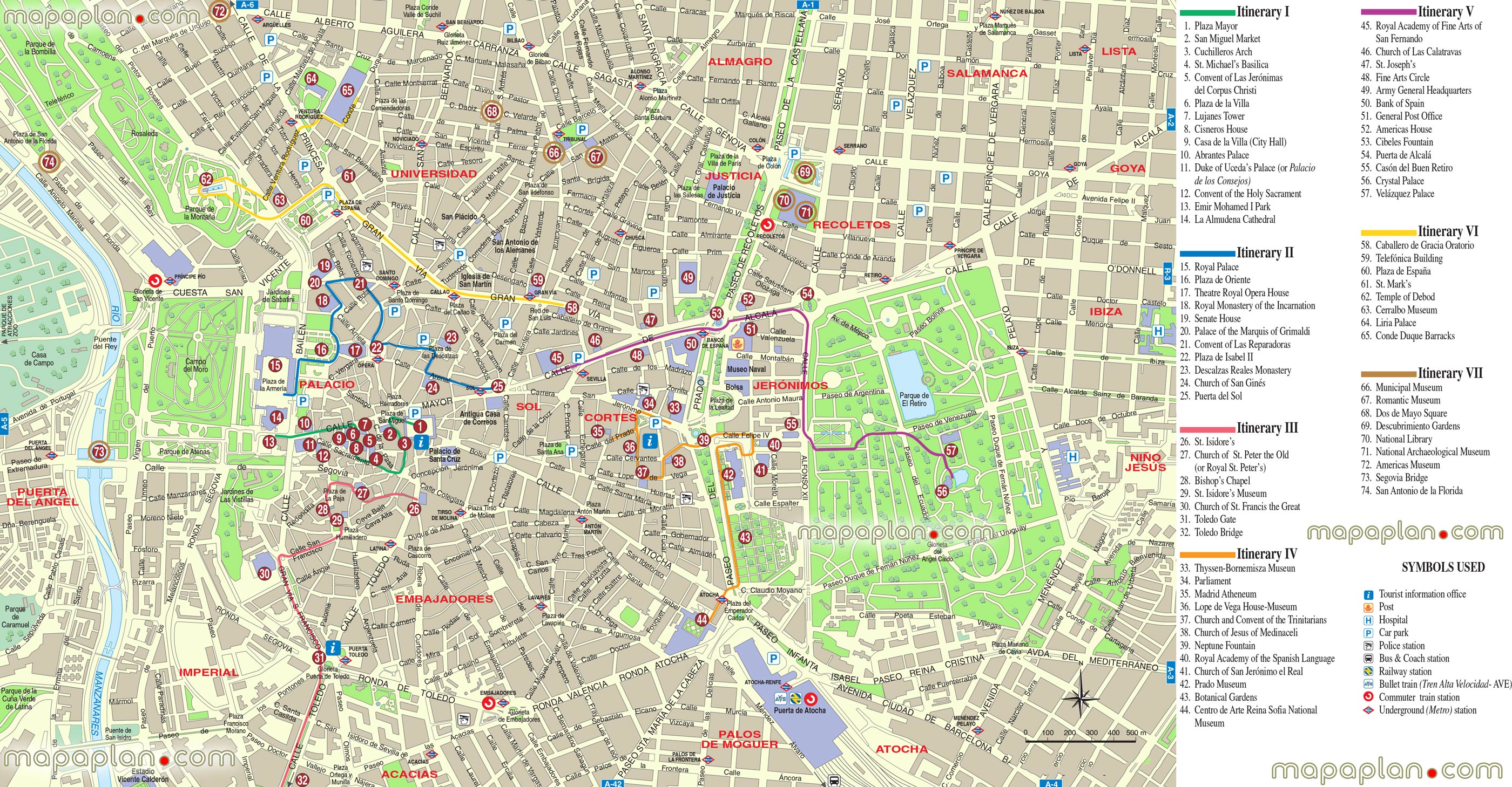Madrid Tourist Map Printable Travel News Best Tourist Places In The 