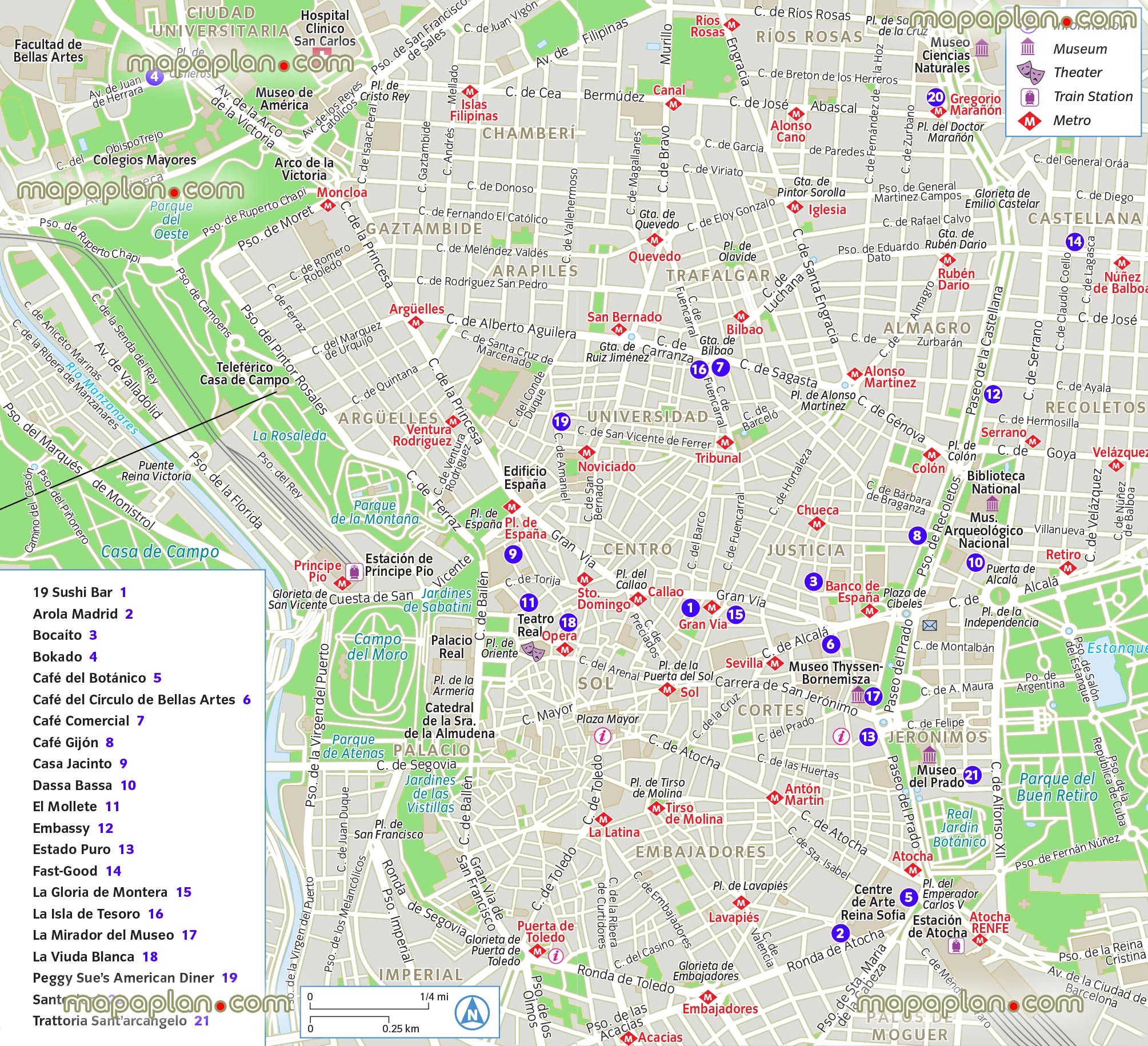 best restaurants cafes dining Madrids Madrid Top tourist attractions map