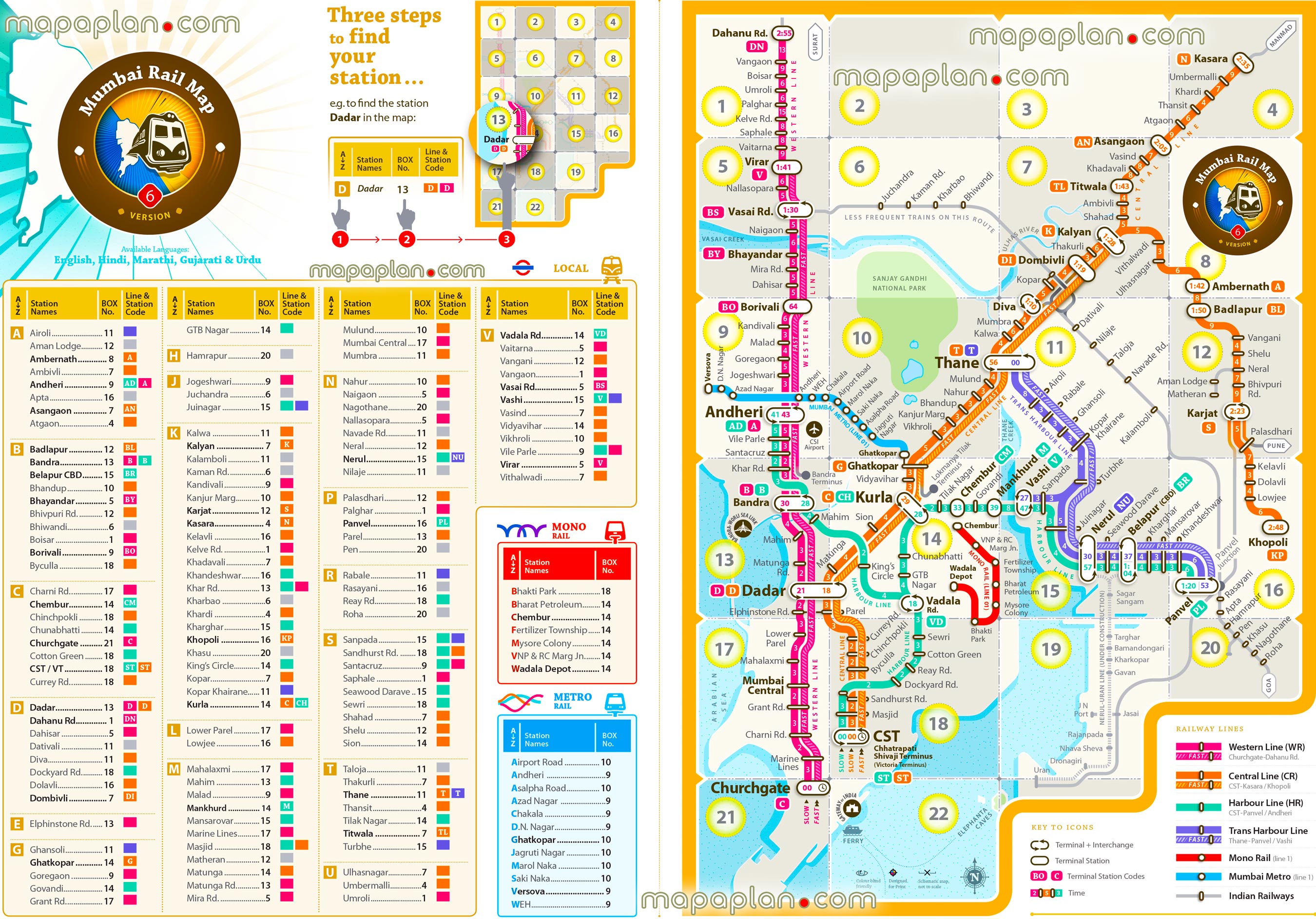 Mumbai metro mono rail local suburban rail routes new updated route plan navi public transport stations subway rail routes underground tube lines complete full hd plan free download interactive bombay visitors guide central metro train stations tourist information guides Mumbai Top tourist attractions map