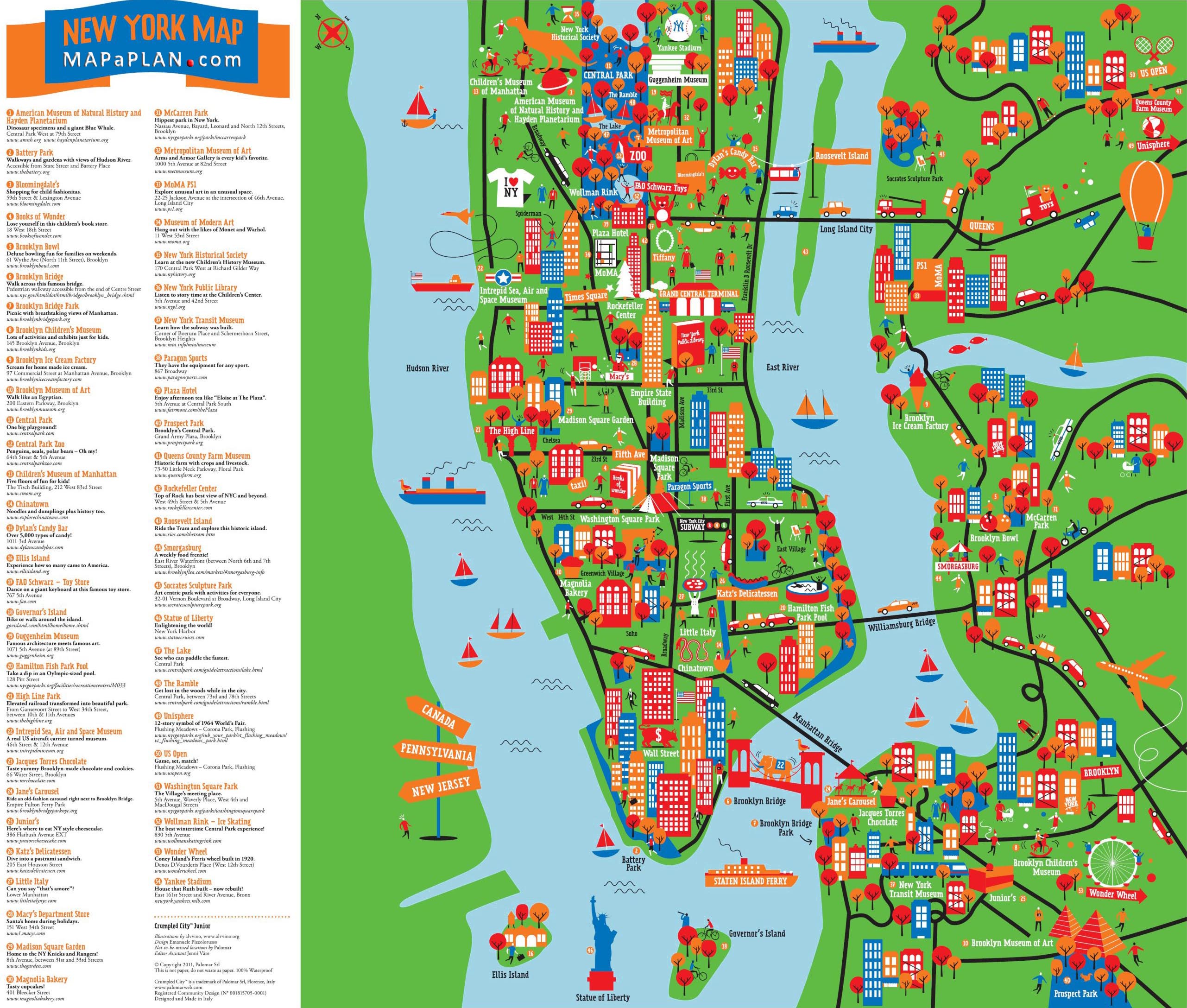 Free Map Of New York City Attractions 2017