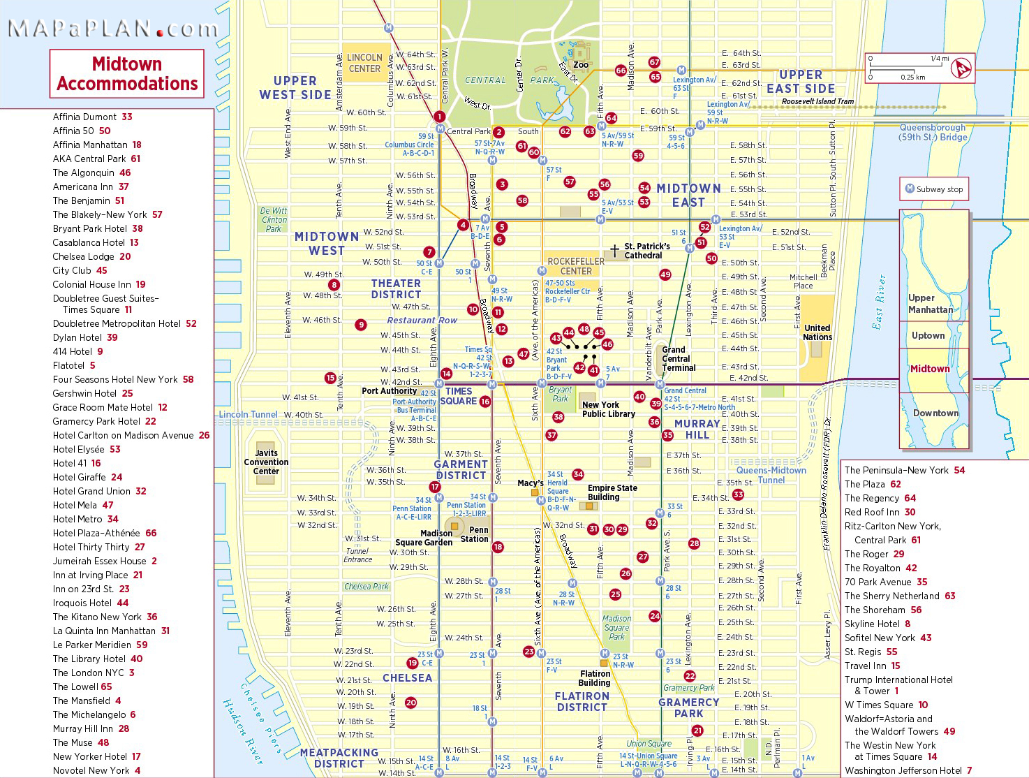 Tourist Map Of Manhattan